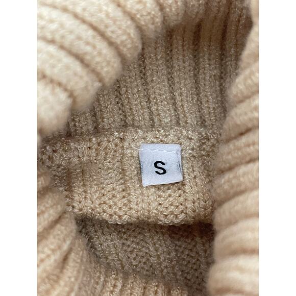 Women's Small Turtleneck Cream Sweater Dress Nude EUC Comfy Stylish - Picture 7 of 8